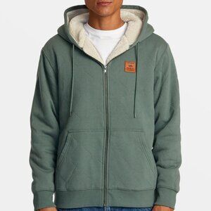 RVCA ARROW ZIP HOODIE JADE GREEN SHERPA LINED MENS XL NEW NEW WITH TAGS RARE